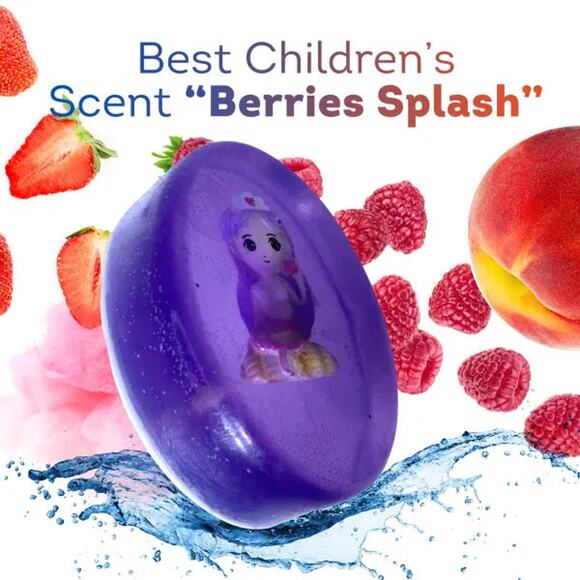 Sweet Berries Soap Bar for Kids With MERMAID Toy Inside - Picture 2 of 6